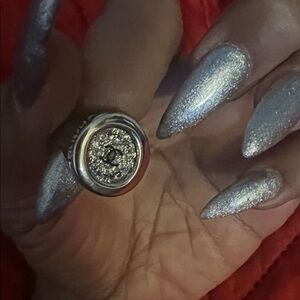 Silver Ring with Crystal Accents